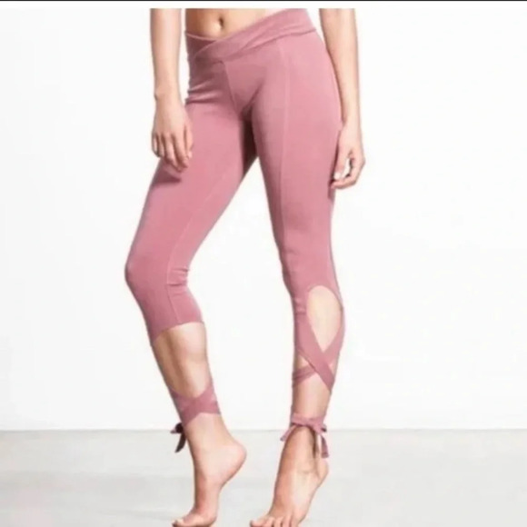 Free People Turnout Movement Leggings Ballet Core Tie Leg Mauve Small - Picture 3 of 8